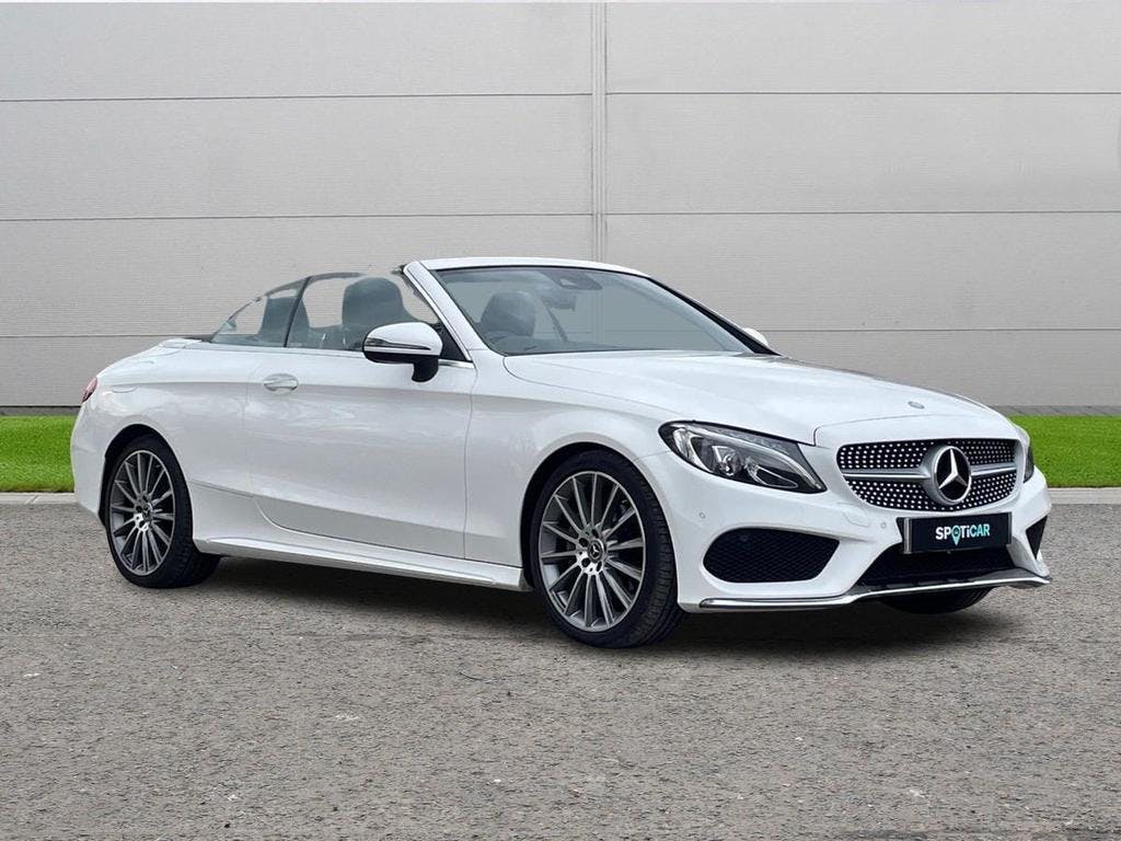 White Mercedes-Benz C Class 2.1 C220d AMG Line Cabriolet G-tronic+ Euro 6 (s/s) 2dr 2017