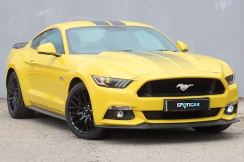 Yellow Ford Mustang 5.0 V8 GT Fastback Euro 6 2dr 2017